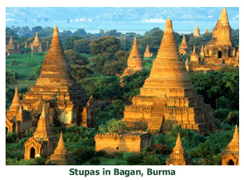 Stupas in Bagan, Myanmar
