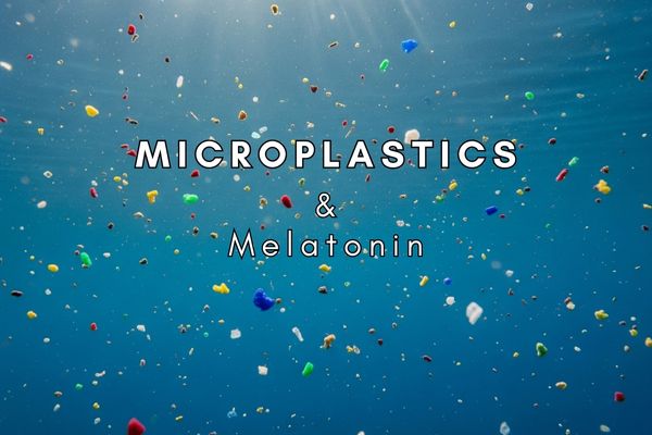 Microplastics floating in ocean.